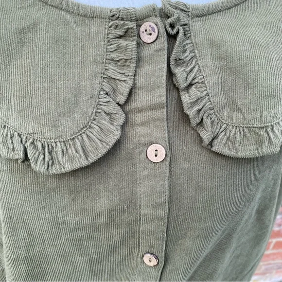 BNWT George Size 18 Khaki Green Cord Collared Top Blouse 100% Cotton Long Sleeve - Picture 8 of 13